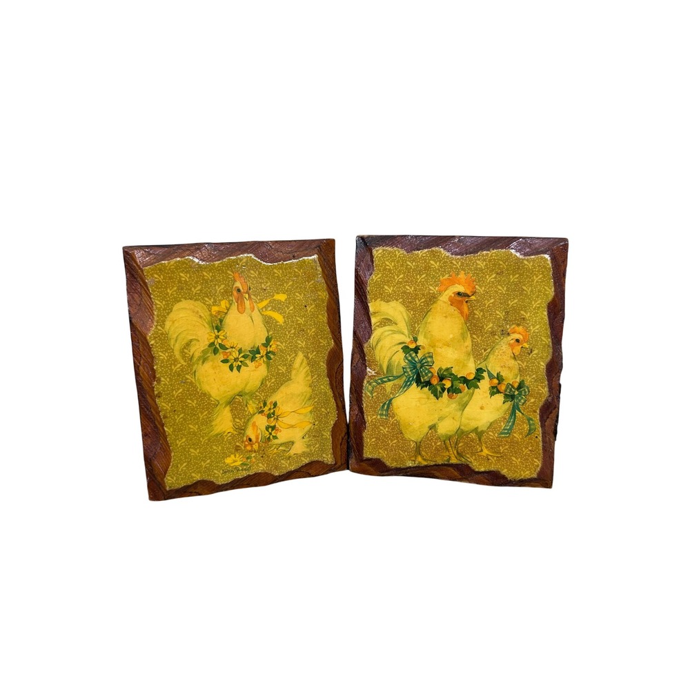 Vintage John Reed Rooster Chicken Wood Wall Art Decor Farmhouse Kitchen‎ Lacquer
